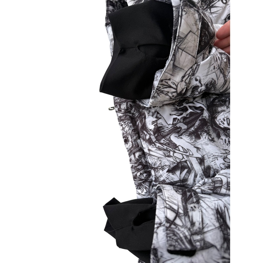 Arctic Queen‎ XXL Ski Snowboard Jacket Black White Print Outdoor Fabric - Picture 6 of 8